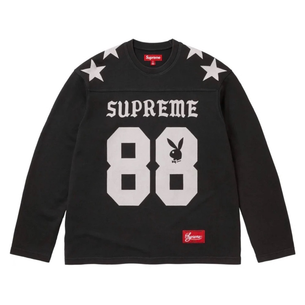 Supreme Playboy Long Sleeve Football Top Black Large SS26 Jersey DS IN HAND